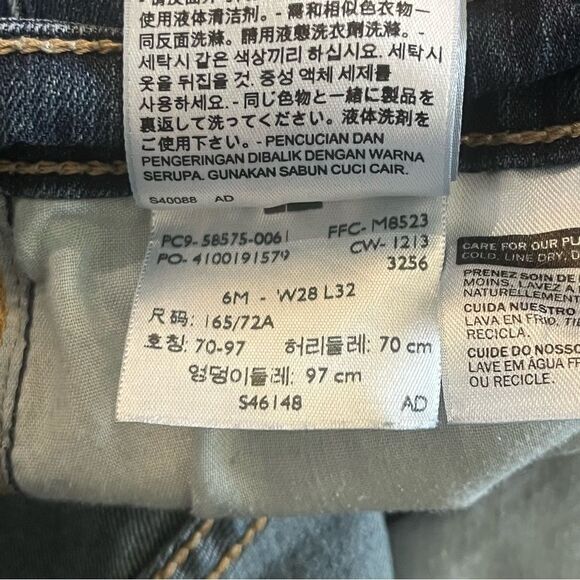 Levi’s Mid-Rise Distressed Blue Denim Skinny Jeans Size W28 L32 6M - Picture 9 of 9